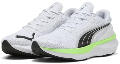PUMA SCEND PRO 2, Unisex Straßen-Laufschuh, PUMA White-PUMA Black-Green Glare,