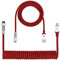 XINMENG X MAMBASNAKE C01PRO Coiled Keyboard Cable, Type-C HyperSpeed Line with 8KHz Return Rate, Nylon Braided Extendable Custom USB-C Cable with Metal Aviation for Gaming Keyboard/Phone - Red