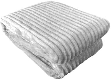 Kuscheldecke in Cord-Optik » Wohndecke 200x150cm » Tagesdecke mit Antipilling-Effekt » warme Couchdecke Farbe Grau
