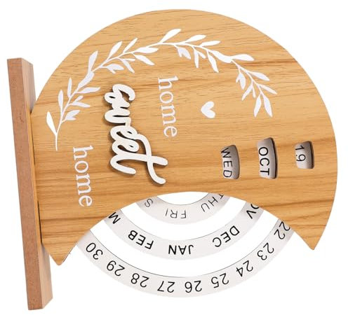 Parliky Einzigartiger dekorativer Scheibenkalender ewiges Schreibtisch-Accessoire für die Dekoration zu Hause und im Büro.