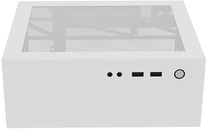 ITX Desktop Computer Case, Small Case, Mini ITX Tower (White)
