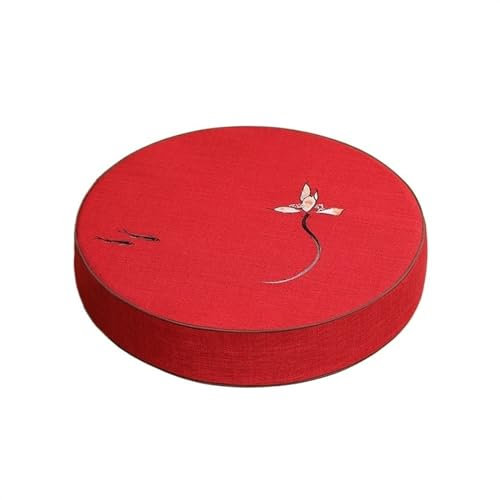 Hhmmei2024-23 Bodenkissen Futonkissen Home Floor Meditationskissen Yogakissen Meditation Meditationskissen Anbetung Buddha Meditationskissen Leinen Schwimmendes Fensterkissen(Red,30cm)