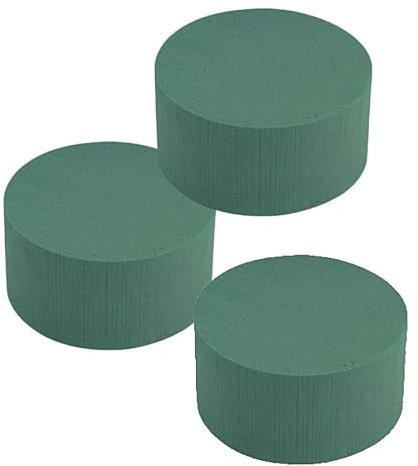 Oasis® Hobby Zylinder aus Frischblumensteckschaum, Ø 80 x 50 mm, 3 Stück - Steckschaum rund, Blumensteckschaum, Steckmasse, Nasssteckschaum für Blumengestecke, ideal für Hochzeiten, Taufe UVM.