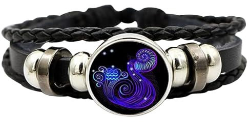 Gleym Multilayer Constellation Leather Zodiac Sign Bracelet