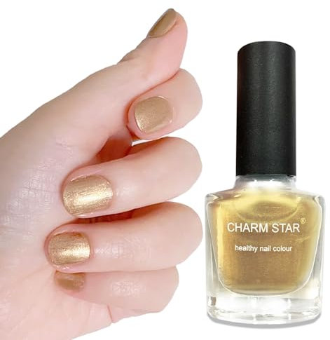 Gold Nail Polish Chrome Nail Polish, Metal Quick Dry Metallic Mirror Effect Nail Polish, Long Lasting Plating Nail Varnish, No UV Needed Nail Art Polish Women Gift for DIY Home Manicure