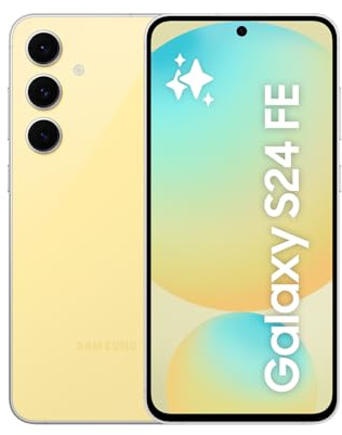 Samsung Galaxy S24 FE AI Smartphone ohne Vertrag, AI Handy mit Android, 8 GB RAM, 256 GB Speicher, 50-MP-Kamera, Lange Akkulaufzeit, Yellow, 36 Monate Herstellergarantie [Exklusiv bei Amazon]