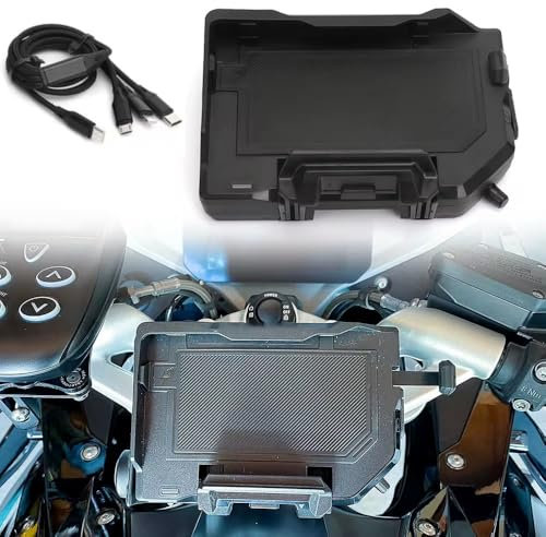 Otilli Nuovo supporto per telefono per moto Caricabatterie wireless USB Ricarica rapida per BMW R1200GS R1250GS Adventure R1300GS F750GS F850GS R1250R (Linea nera)