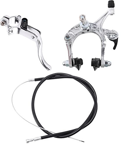 Harewtwy Front Fixie Road Bike Cruiser Brake Set Bike Brake Kit Bike Caliper Brake Kit Side Pull Brake Set For Most Fixie Bike Silver