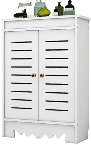 TT-YEC Home Radiator Decorative Cover, Heating Cover Grille Cabinet, Slatted Heater Shelving Unit, Storage is Floor Cabinet, White, Suitable for Living Room Bedroom,L50×H70CM