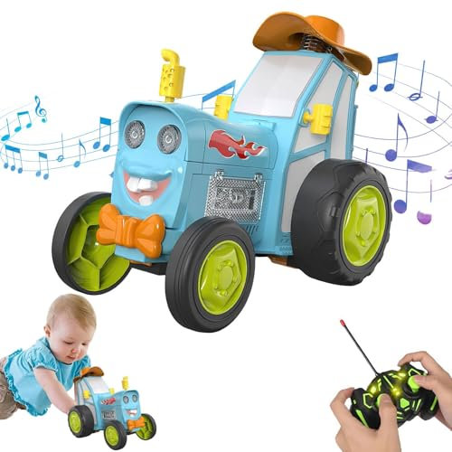 RUICUBEI Auto-Fernbedienung, Spielzeug für Auto, verrückt, 360 ° drehbar, mit Licht und Musik, kabellos, Laden, Swing Stunt, Geschenk zum Geburtstag, Weihnachten (blau)