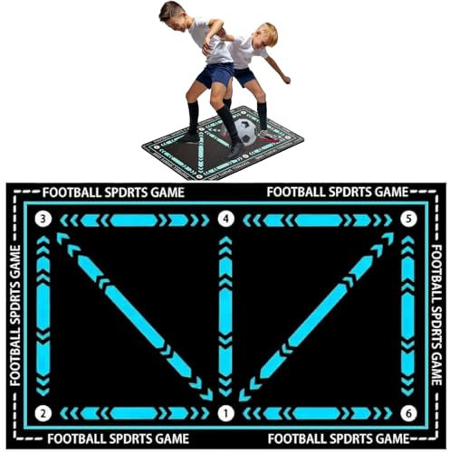 Tapis Football Entrainement,Tapis Foot,Tapis Foot Entrainement,Tapis d'entraînement Football Antidérapant,Tapis d'entraînement de Football,Tapis Football Dribble Footstep d'entraînement