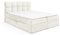 MEBLINI Boxspringbett mit Bettkasten - Gepolstert Doppelbett mit Matratze und Topper - Polsterbett mit Stauraum - Bett mit Kopfteil - Stauraumbett - Nikolas - 120x200 - H3/Weiß Milch Boucle