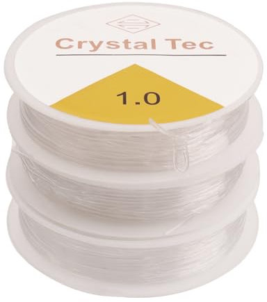 Clear Elastic for Bracelet Making,3 Rolls Crystal Bracelet String,0.6/0.8/1.0mm,for Jewellery making Beading & DIY Craft Projects String