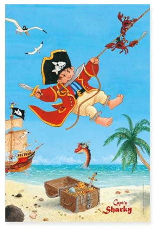 Spreadshirt Käpt'n Sharky Entdeckt Schatz Auf Einer Insel Poster 40x60 cm