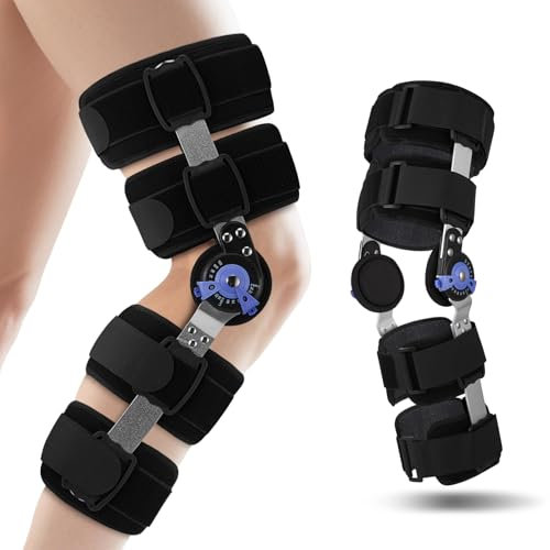 UPROZIL Ginocchiera regolabile ROM, fissaggio al ginocchio regolabile, impedimento al ginocchio regolabile con stabilizzatori laterali delle gambe (altezza consigliata: almeno 160 cm)
