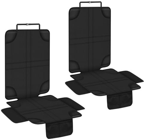 HOTUT Kindersitzunterlage,2 Stück Auto Kindersitz Sitzschoner mit Netztaschen,rutschfest Wasserabweisender Autositzschoner,Isofix kompatibel,Autositzauflage Sitzschutz,Dick gepolstert