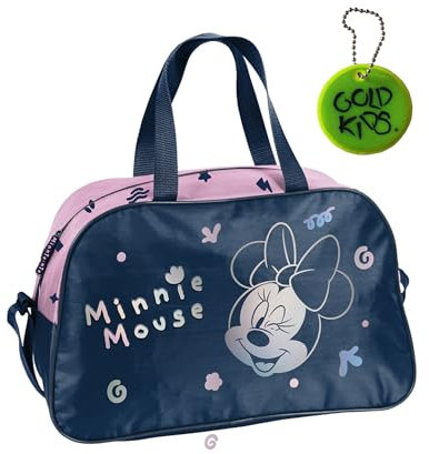 Paso - Sporttasche Kinder für Mädchen & Jungen - Umhängetasche mit Minnie Motiv - Schwimmtasche mit verstärktem Boden - Trainingstasche 40 x 25 x 15 cm