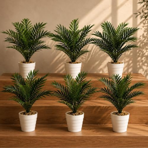 Leaf Pack of 6 x Realistic Artificial Potted Foliage Plants