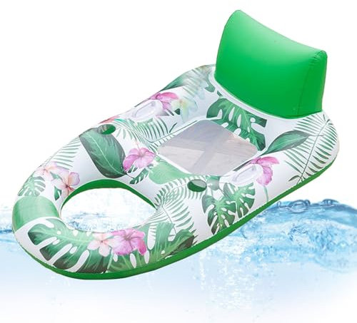 GjnjfdF Bräunungs-Pool-Liege, PVC Wasser Luftmatratze Lounge Sitz, Wasserliege Zum Relaxen Im Pool Garten Und Reisen