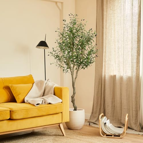 Blaine - Planta Artificial Grande Olivo con Fruto 180 cm | Aspecto Hiperrealista para Decoración de Habitación, Interiores y Oficinas Que No Necesita Mantenimiento