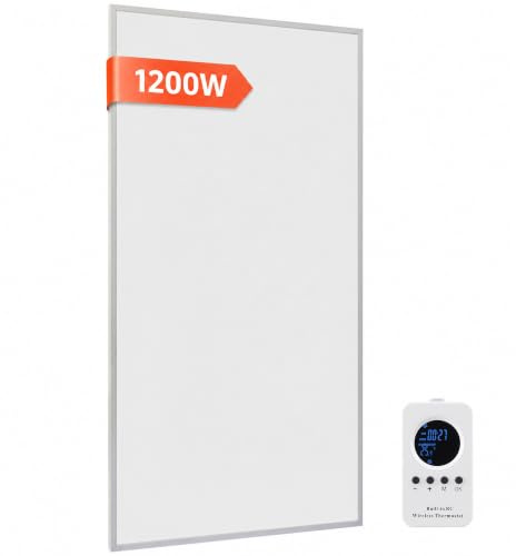 Hocosyme Infrarotheizung mit Thermostat 1200W Wandmontage & 24h-Timer | Infrarot Wandheizung für 12-30 m² mit Fernbedienung – bis 120°C in 1-3 Min mit Überhitzungsschutz, 10 Jahre Garantie.