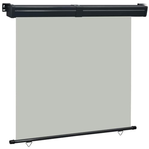 Holamys Balkon-Seitenmarkise 165x250 cm Grau, UV-beständiger Windschutz, reißfestes Polyester für Terrasse und Garten, einfache Wand- und Deckenmontage