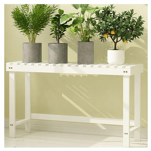 Supporto per Fiori in Legno con Gradini da Giardino Supporto per Piante Verdi da Balcone Supporto per Vasi da Fiori per Soggiorno Supporto per Decorazioni da Giardino(Bianca,98x25x45cm)