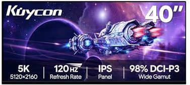 Kuycon P40K 40'' 5K Monitor ultraancho 120Hz, IPS Honeycomb sin Soporte | Ultrapanorámico 21:9,IPS, 2000:1,10 bits 1.07 mil millones colores, USB-C 100W carga rápida, altavoces integrados