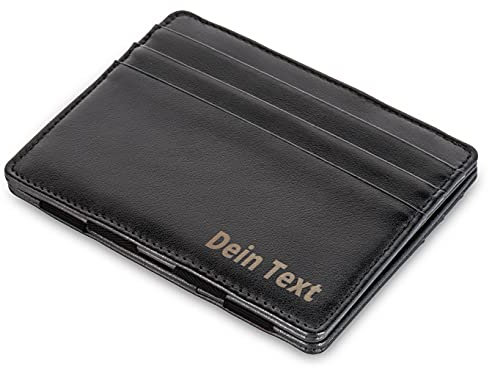 Jaimie Jacobs Flap Boy Slim mit Gravur (Initialen oder Name) Magic Wallet Geldbörse Herren RFID Schutz Echtleder
