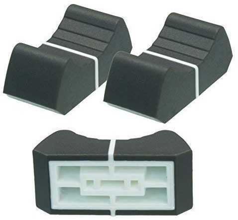 2 x Prof. Faderknopf GRAU 4mm Lever 6 Schiebeknopf Schiebepotentiometer Fadercaps Faderkappen Caps
