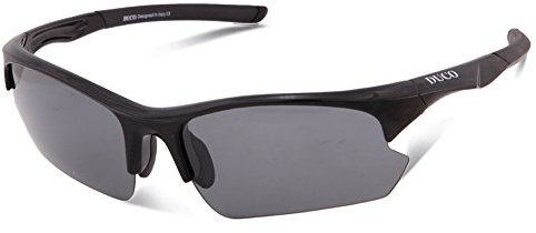 DUCO Polarisierte Sport-Sonnenbrille zum Laufen Radfahren Angeln Golf TR90 Unbreakable Rahmen 6213 (Schwarz)