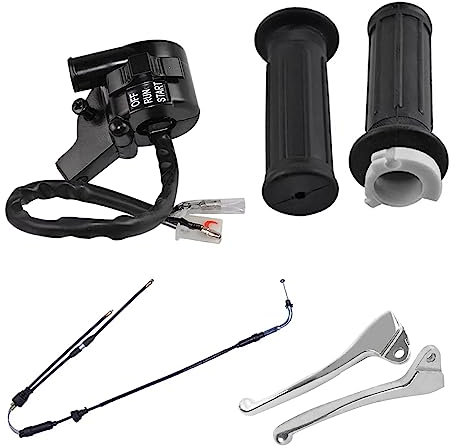 Wai Danie Boîtier d'accélérateur Câble d'interrupteur de démarrage Guidon Accélérateur Poignée tournante Jeu pour Yamaha PW50 PY50 50CC Peewee Y-Zinger Moto Dirt Bike Levier de frein gauche droit