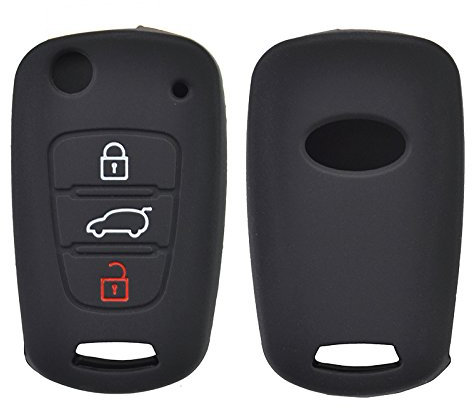 3-Tasten-Silikon-Auto-Fernbedienungs-Schlüsselanhänger-Abdeckung für Kia Soul Rio Sorento Ceed Sportage für Hyundai i20 i30, Halterschutz