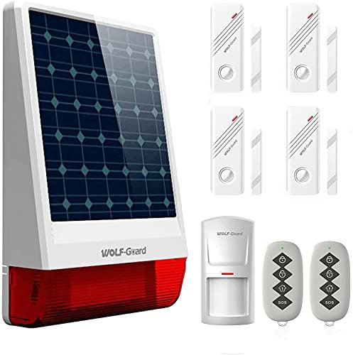 Wolf Guard LB-W06 Garage Alarm Battery Powered,Outdoor Solar Burglar Siren