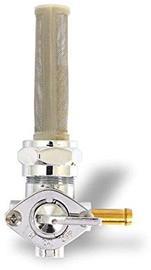 RUBINETTO BENZINA STILE OEM CROMATO RACCORDO DESTRO X Compatibile con HARLEY BIG TWIN E SPORTSTER DAL 1976 AL 2006