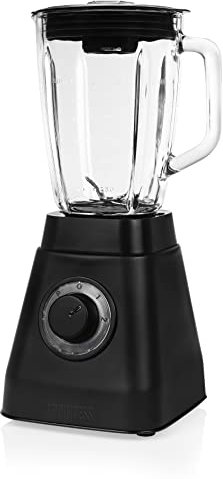 Princess Black Steel Standmixer - 1,5 Liter Fassungsvermögen, 2 Leistungsstufen, Pulsfunktion, 1000 Watt, 6 Klingen, Nachfüllöffnung, 212085