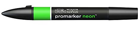 Winsor & Newton, Promarker Neon, 2 Tip: Fine and Wide, Glowing Green