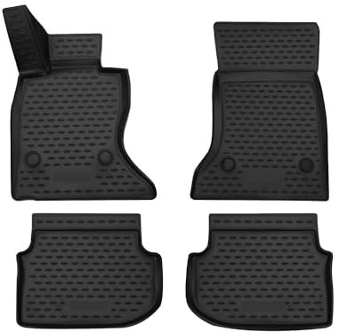 OMAC Gummimatten Fußmatten kompatibel mit BMW 5er F11 Touring 2010-2013 TPE Schwarz 4X