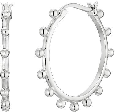 NOELANI Creolen 925 Sterling Silber Damen Ohrschmuck, 2,3 cm, Silber, Kommt in Schmuck Geschenk Box, 2031669