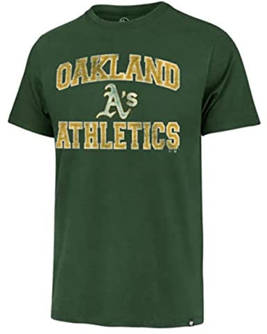 47 MLB Herren-T-Shirt Union Arch Franklin, Team-Farbe, Primär-Logo, Wortmarke, kurzärmelig, Oakland Athletics Green, Größe L, OAKLAND ATHLETICS, L