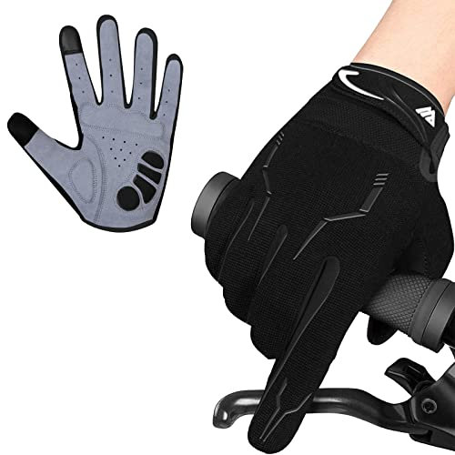 WESTWOOD FOX WFX Fahrradhandschuhe Vollfinger Mountainbike Handschuhe Touchscreen MTB Handschuhen Gepolstert Anti-Rutsch MTB Rennrad Sport Hándschuh für Damen und Herren (Schwarz, XL)
