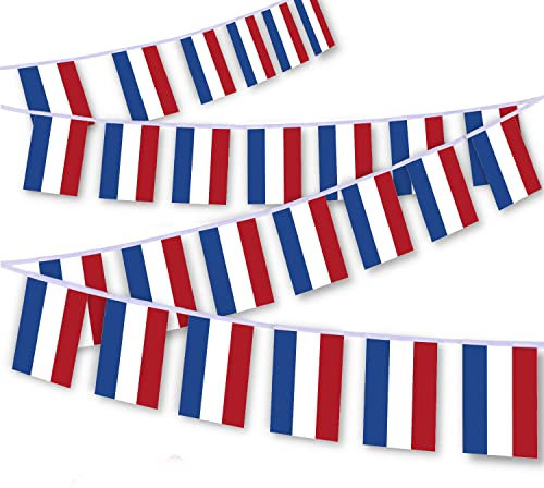 MacLand 30 Stück Niederlande Flaggenschnur, 90 m, niederländische Wimpelkette, Holland-Dekoration, Banner für den Innen- und Außenbereich, Terrasse, Hof, Dekoration