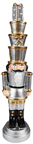 Clayre & Eef Weihnachtsdekoration Nussknacker 33 cm Silberfarbig Polyresin