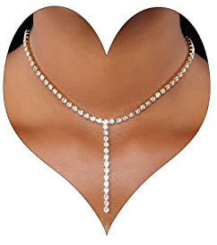 Wendalern Boho Kristall Choker Halskette Gold Strass Anhänger Halskette Kristall Y Lariat Halsketten Cz Tennis Kette Halskette Schmuck Für Frauen Und Mädchen