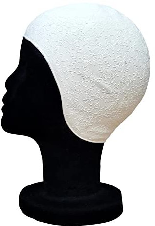 Blue Reef Cuffia da nuoto in gomma stampata in rilievo, design 3D, originale, stile vintage, da donna, classica, retrò, taglia unica, per adulti (margherita bianca)