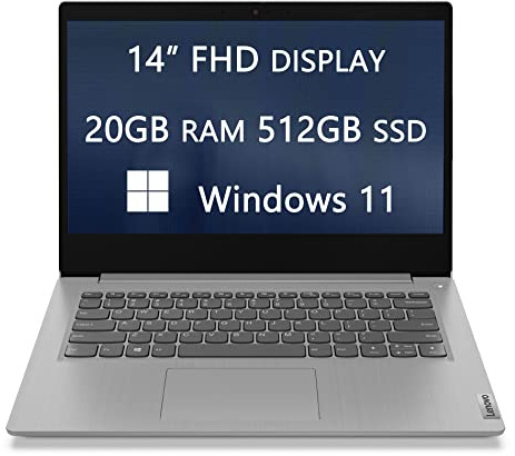 Lenovo Ideapad 3i 14 Full HD Laptop, 2023 Latest Upgrade, Intel Core i3-1115G4, 20GB RAM, 512GB SSD, Ethernet, Webcam, Bluetooth, Wi-Fi, Lightweight, Windows 11, School and Busness Ready LIONEYE MP