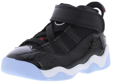 Nike Air Jordan Kids' 6 Ring Shoes, Black/Red/White (Black/Gym Red/White), 12.0 cm