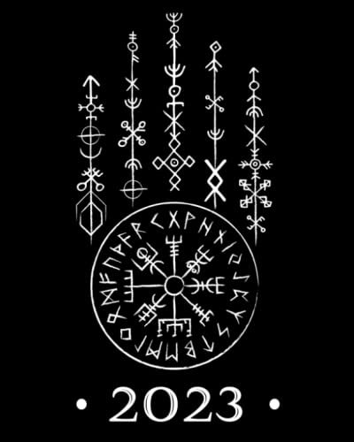 PLANER 2023: Wikinger Kalender mit deutschen Feiertagen - Nordische Mythologie Vegvisir Runen