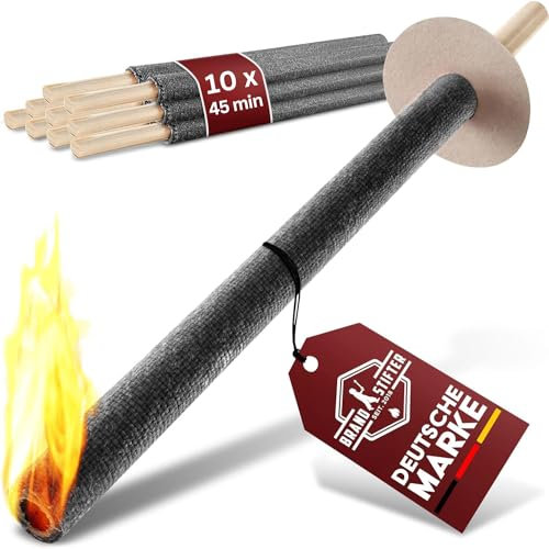 Brandstifter® Torches en cire 10 x 90 minutes pour randonnée en plein air Durée de combustion env. 90 min avec protection des mains de jardin