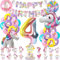 Einhorn Geburtstag Deko 4 Jahre, Einhorn Luftballons Geburtstagsdeko, 4 Jahr Geburtstag Luftballons mit 3D Einhorn Ballon, Einhorn Themen Kindergeburtstag Ballons für Mädchen Geburtstag Party